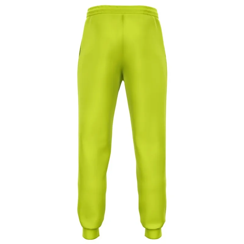 Bright Yellow Warm Green Joggers | Unisex | with PLUS sizes | Bright Pure Yellow Warm Green | C25M0Y100K0