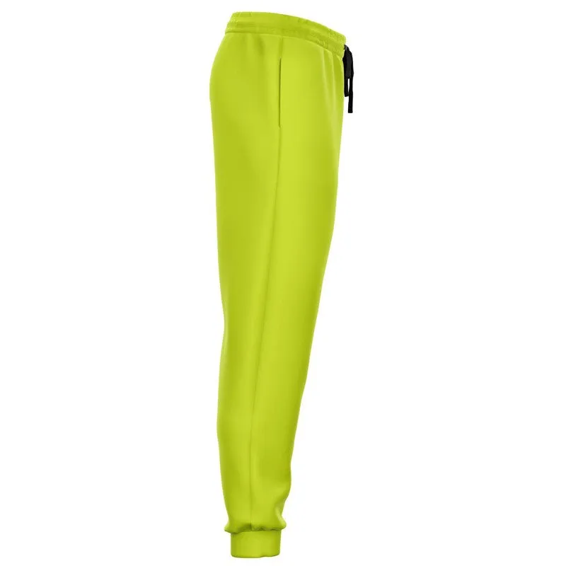 Bright Yellow Warm Green Joggers | Unisex | with PLUS sizes | Bright Pure Yellow Warm Green | C25M0Y100K0