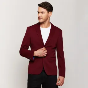 Burgundy Knit Blazer