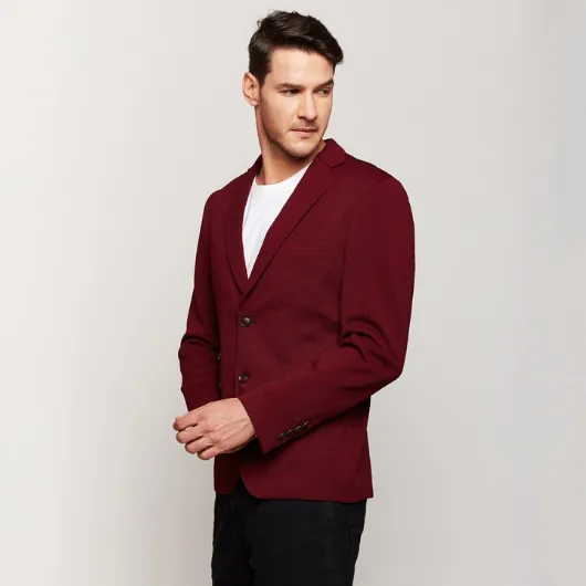 Burgundy Knit Blazer