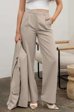 Business Baddie Pants In Taupe