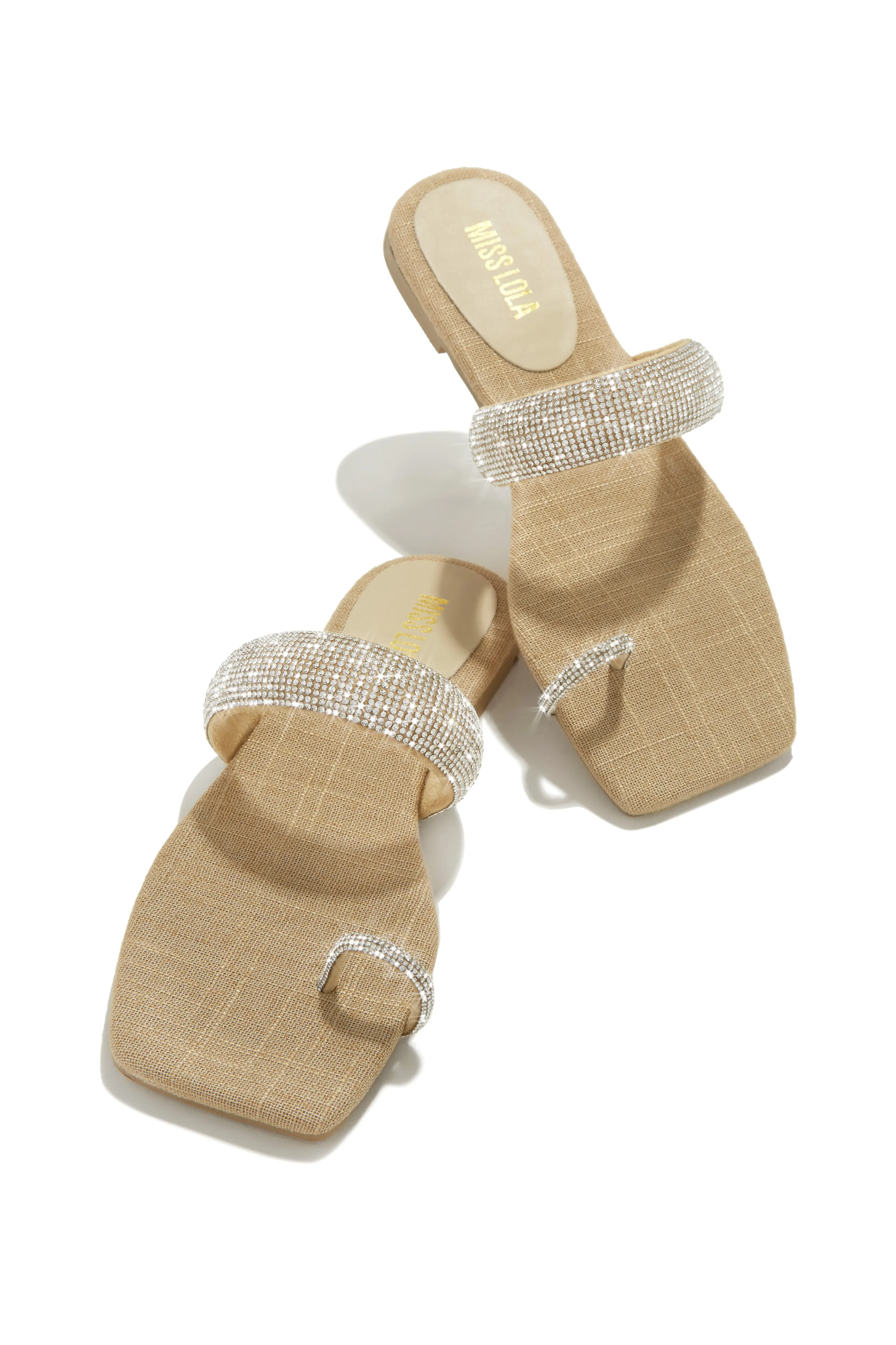 Cabana Beach Embellished Slip On Sandals - White