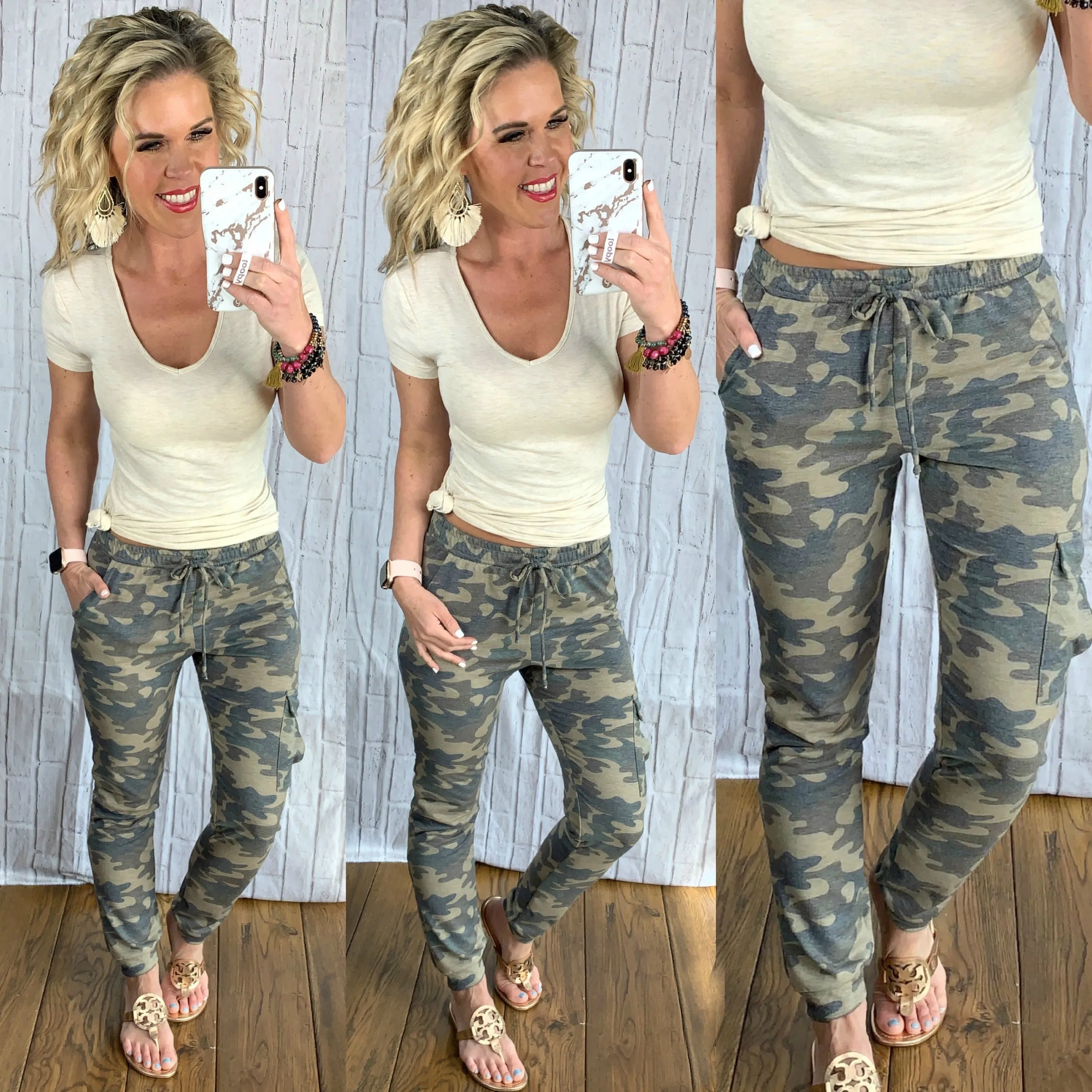 Camo Cargo Joggers: Light