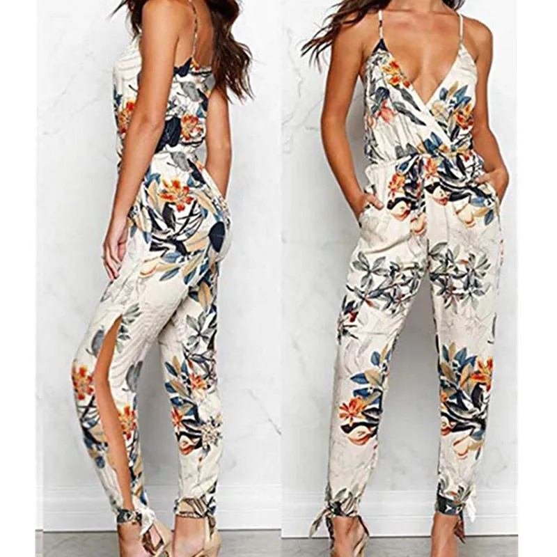 Casual V-Neck Jumpsuit