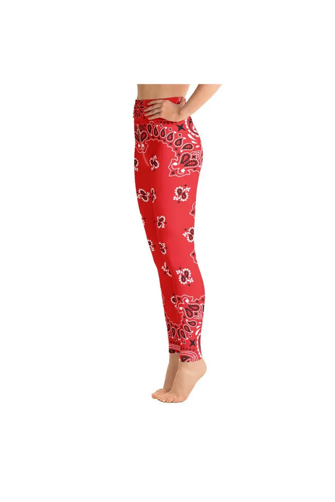 Classic Red Bandana Yoga Leggings