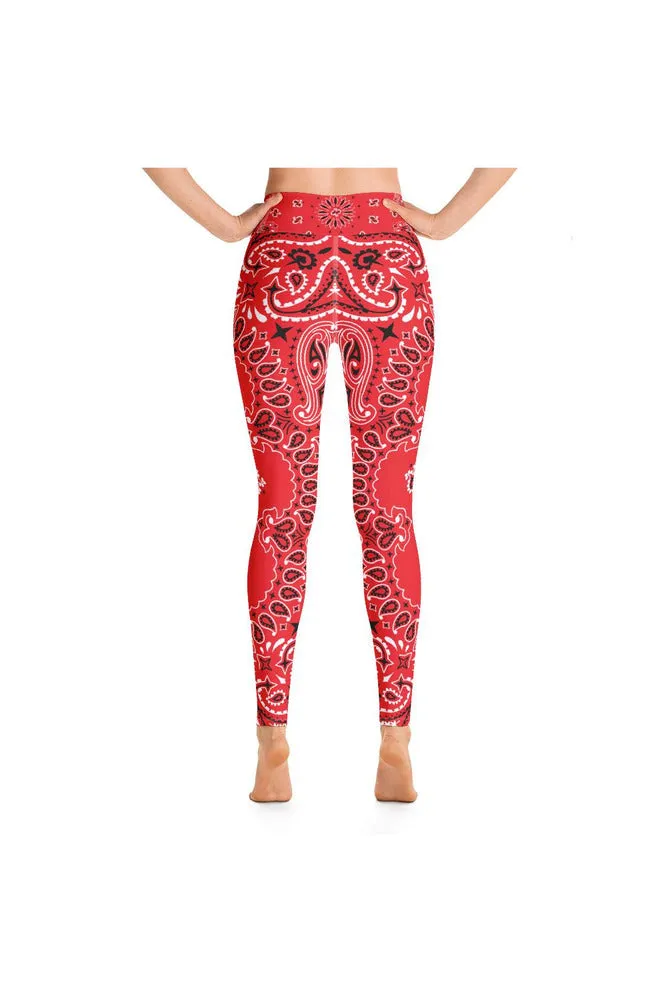 Classic Red Bandana Yoga Leggings