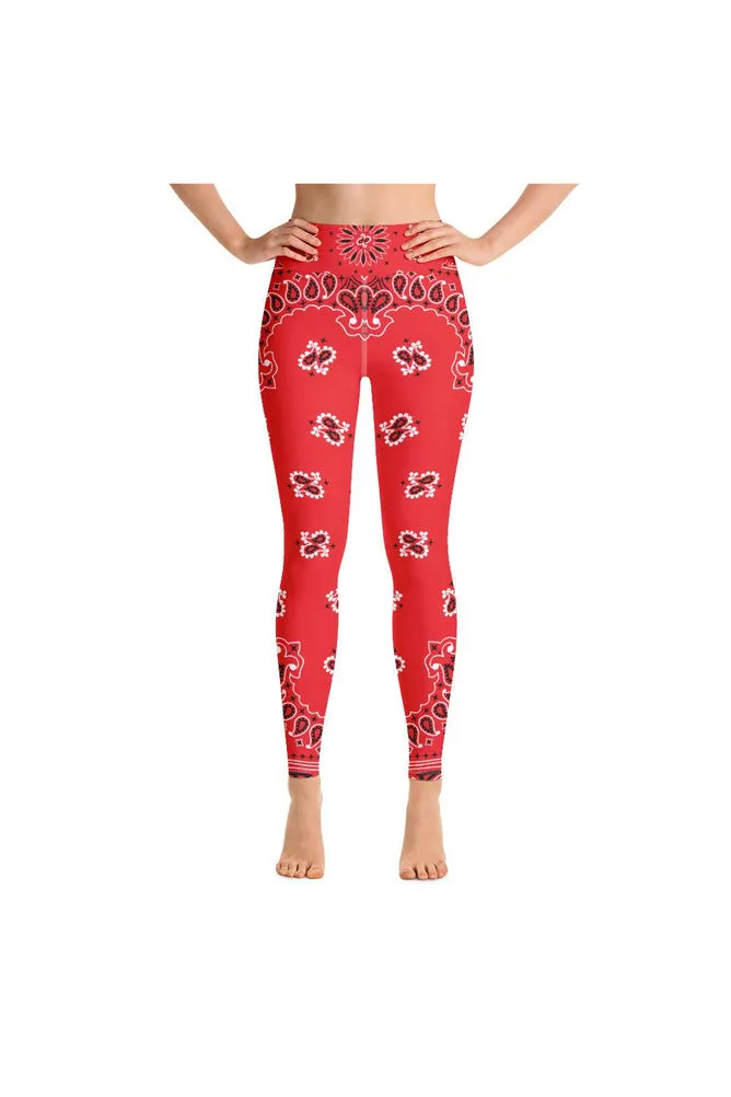 Classic Red Bandana Yoga Leggings