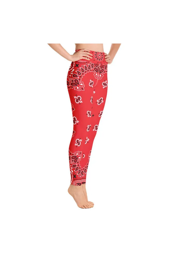 Classic Red Bandana Yoga Leggings