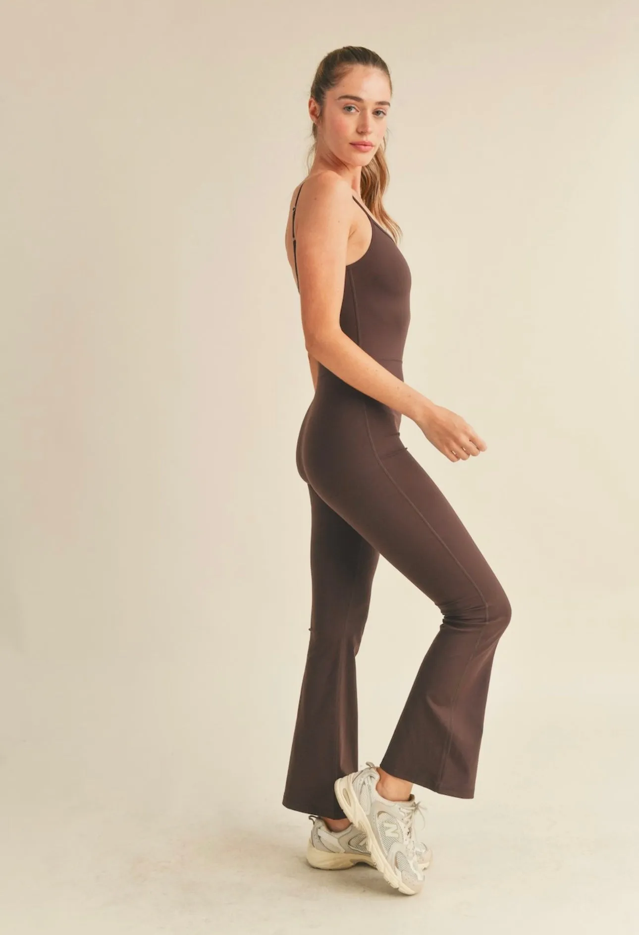 Coffee Flare Jumpsuit