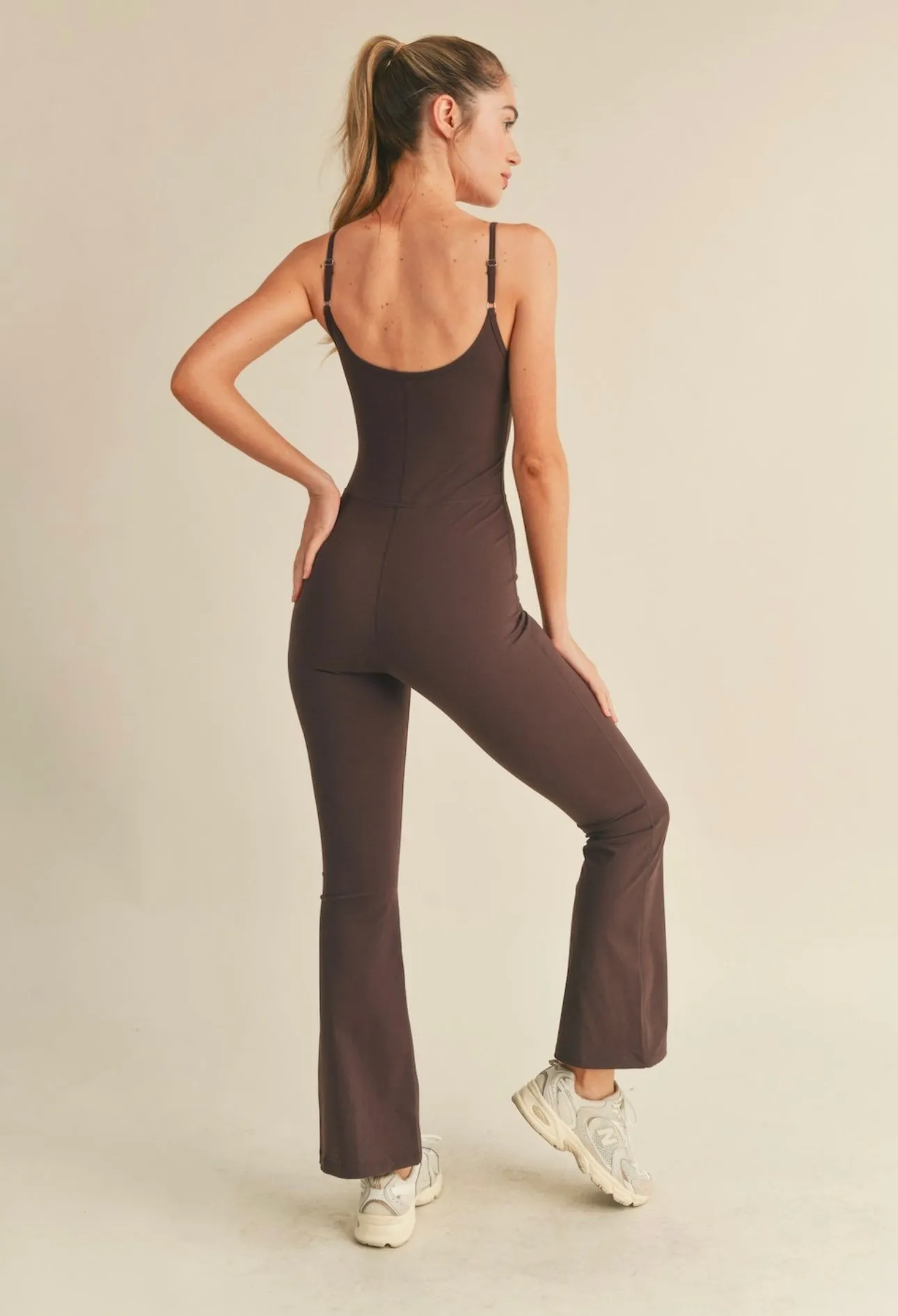 Coffee Flare Jumpsuit