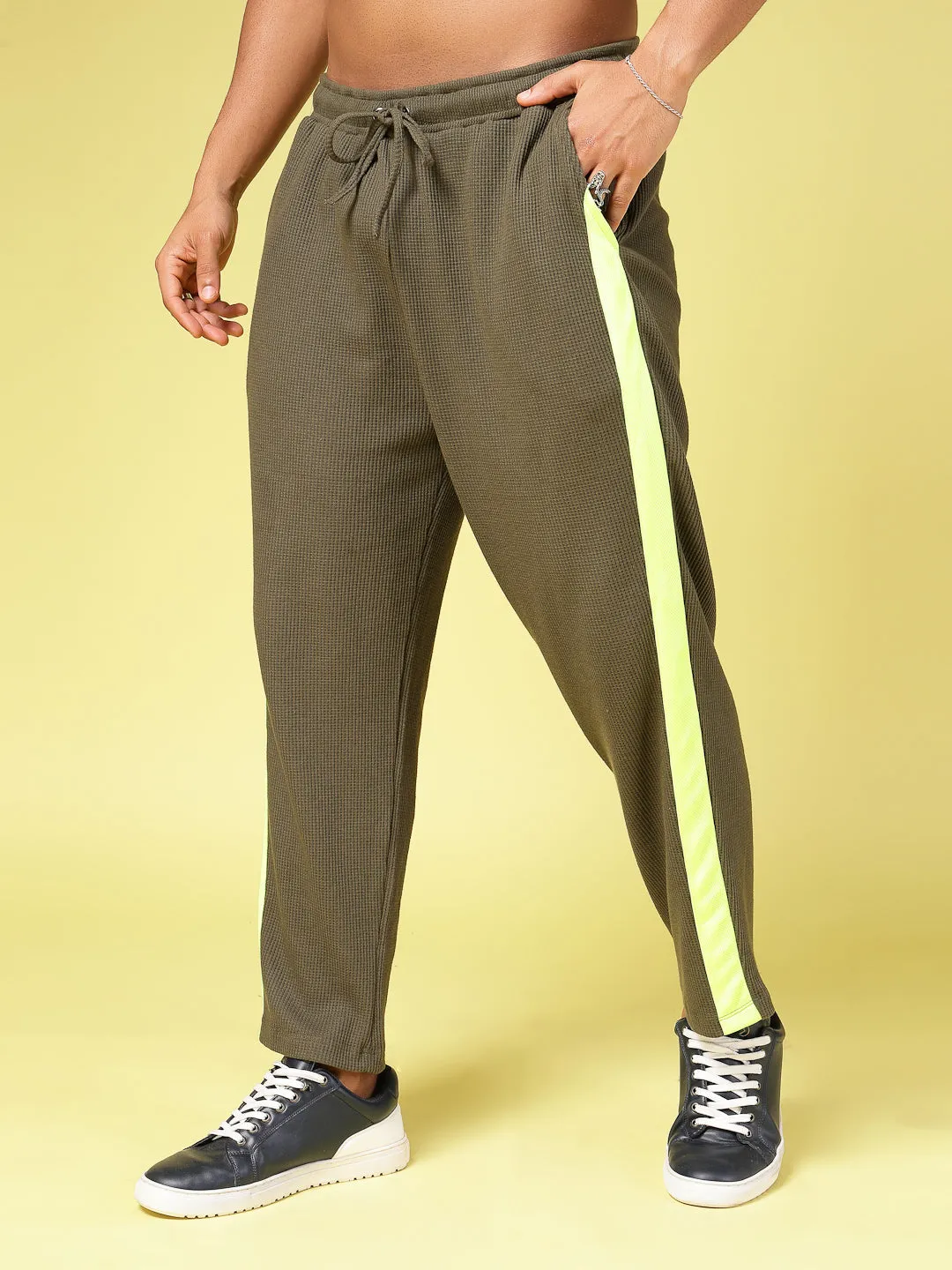 Colorblocked Baggy Trackpants with Drawstring