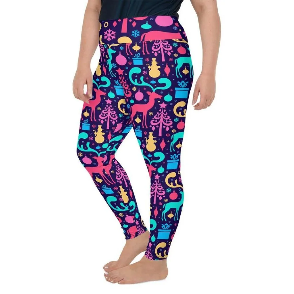 Colorful Christmas Plus Size Leggings