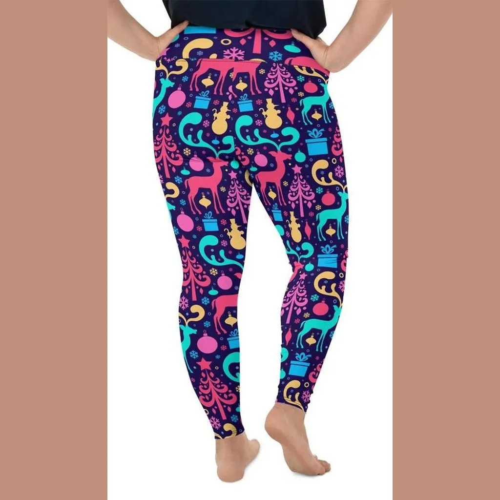 Colorful Christmas Plus Size Leggings