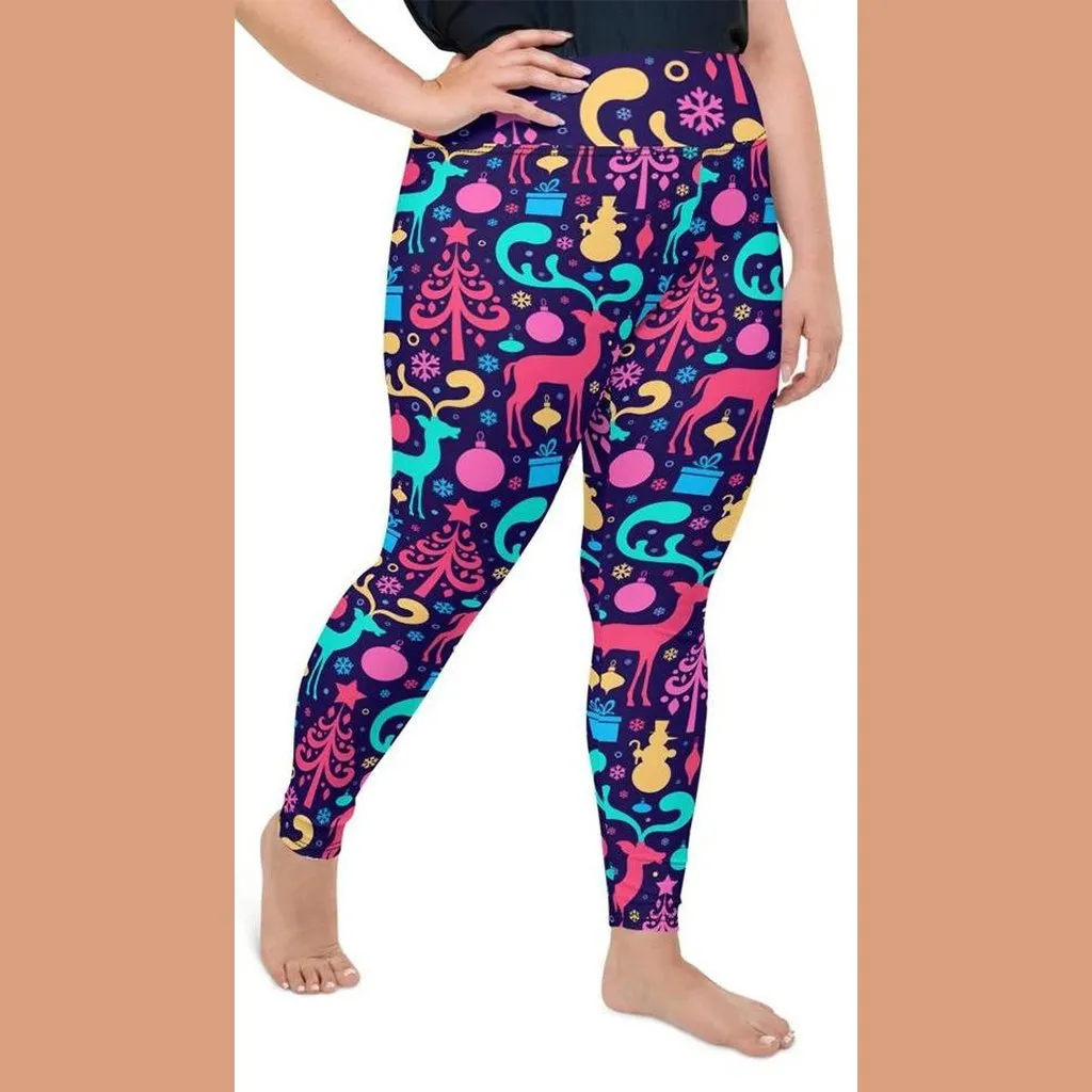 Colorful Christmas Plus Size Leggings