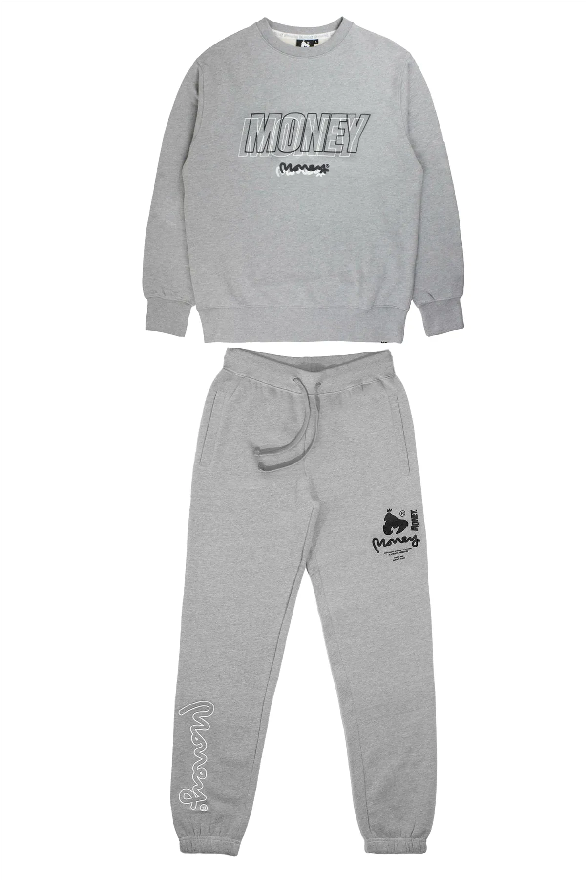 Compound Crew Tracksuit Grey Melange