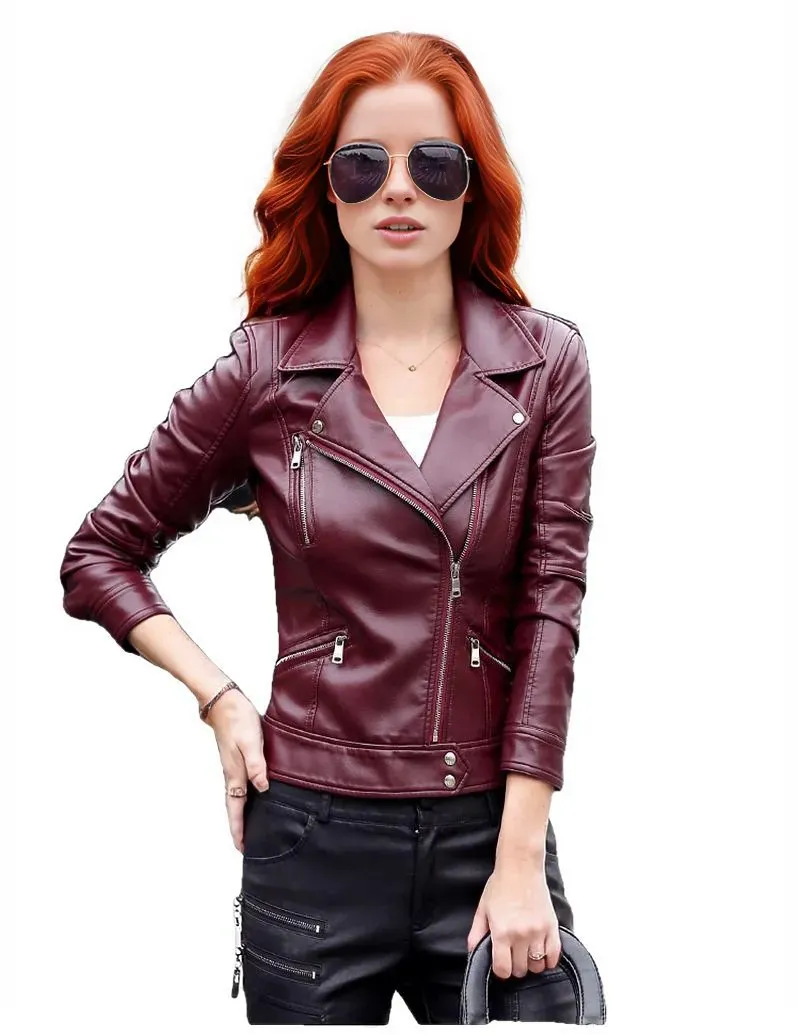 Crista Fall Genuine Leather Motorcycle Jacket for Women