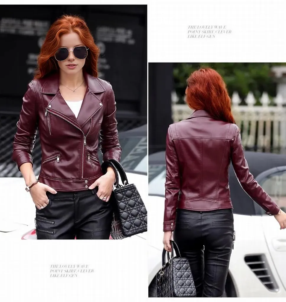 Crista Fall Genuine Leather Motorcycle Jacket for Women