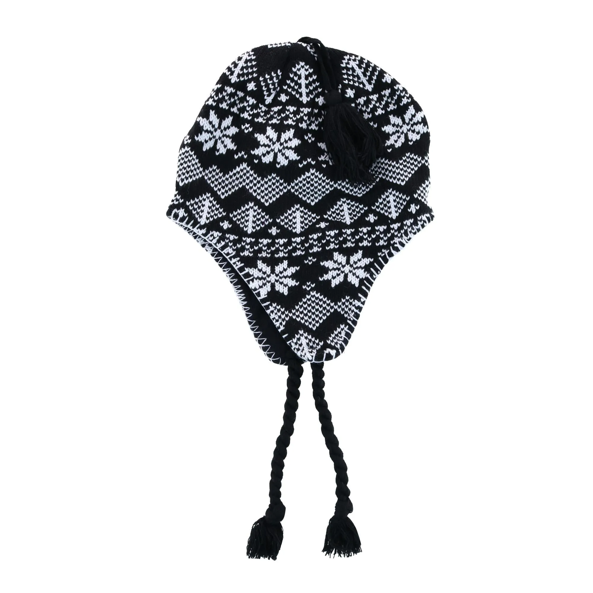 CTM® Women's Heavy Knit Winter Pattern Peruvian Hat