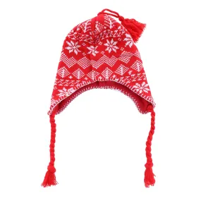 CTM® Women's Heavy Knit Winter Pattern Peruvian Hat