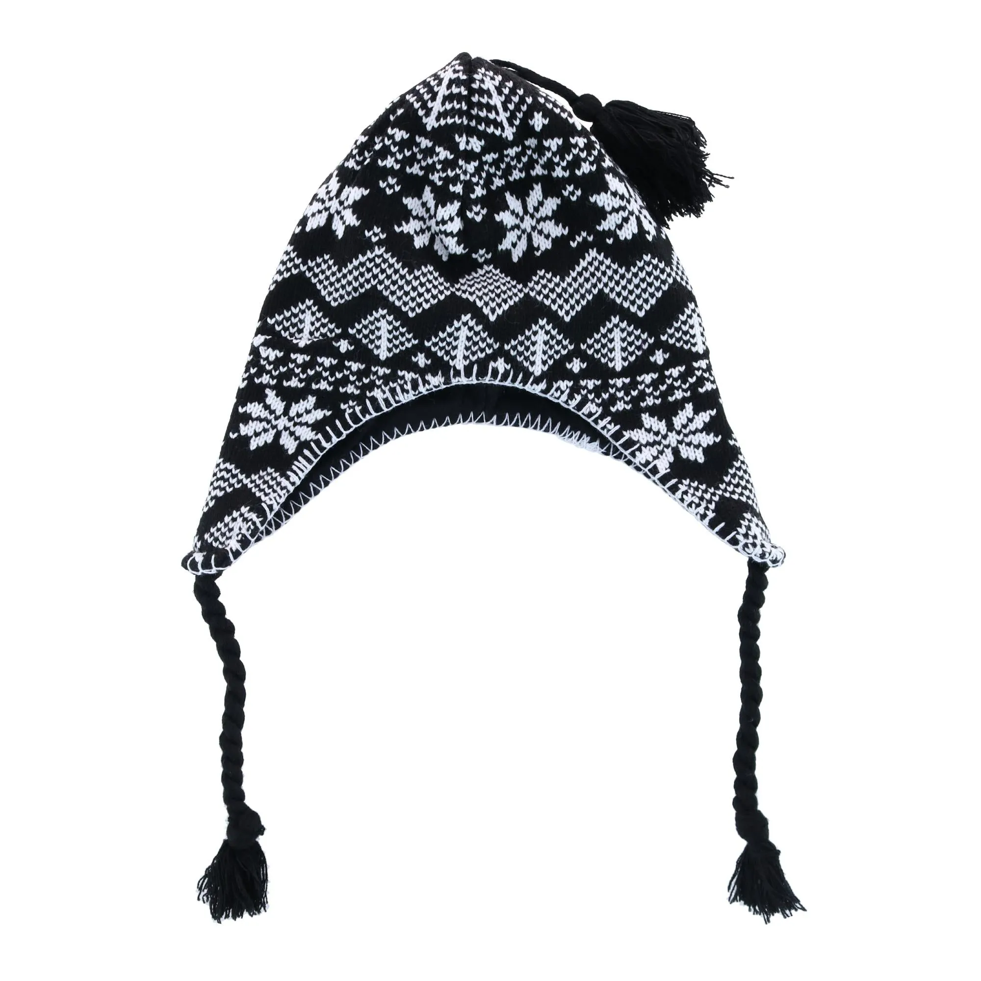 CTM® Women's Heavy Knit Winter Pattern Peruvian Hat