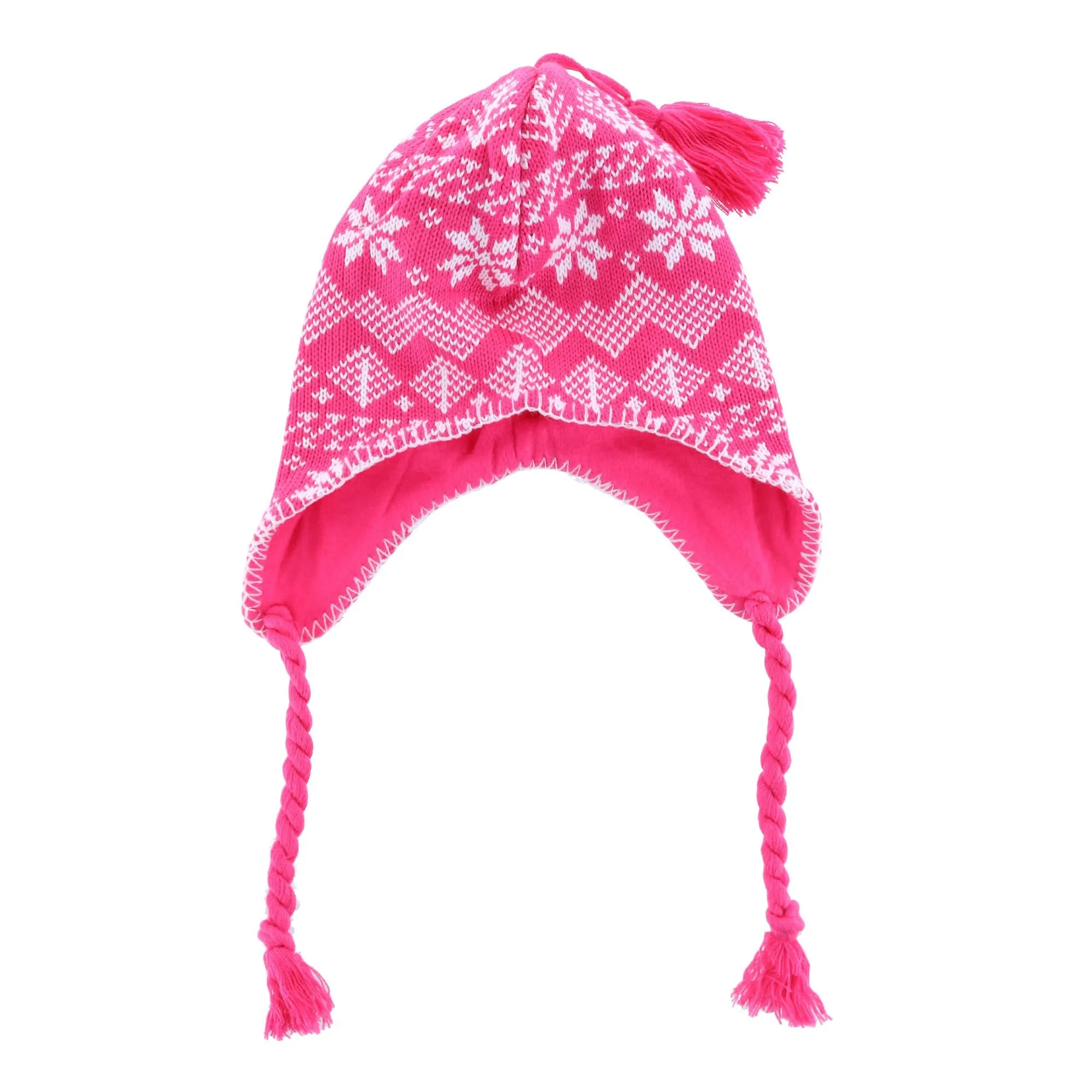 CTM® Women's Heavy Knit Winter Pattern Peruvian Hat