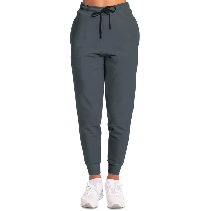 Dark Cyan Gray Joggers | Unisex | with PLUS sizes | Dark Pale Cyan Gray | C10M0Y0K80