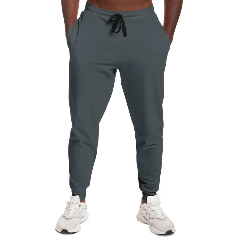 Dark Cyan Gray Joggers | Unisex | with PLUS sizes | Dark Pale Cyan Gray | C10M0Y0K80