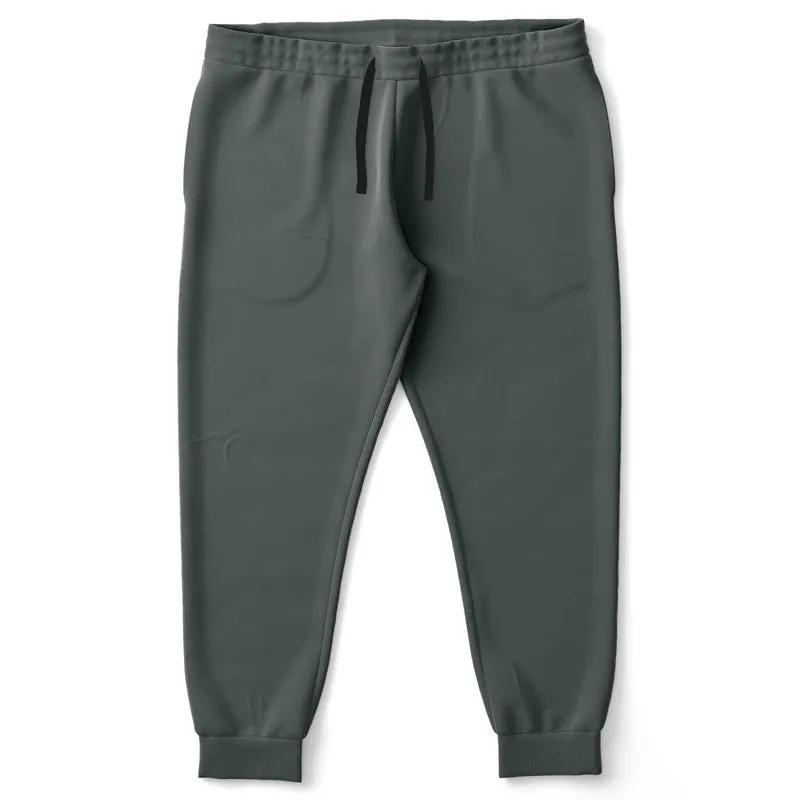 Dark Green Gray Joggers | Unisex | with PLUS sizes | Dark Pale Green Gray | C10M0Y10K80