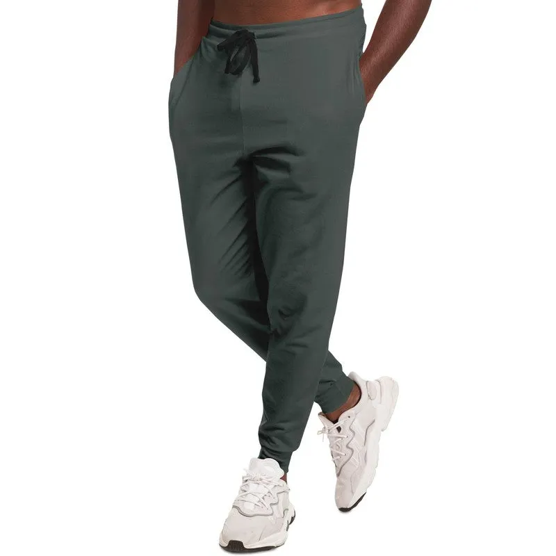 Dark Green Gray Joggers | Unisex | with PLUS sizes | Dark Pale Green Gray | C10M0Y10K80