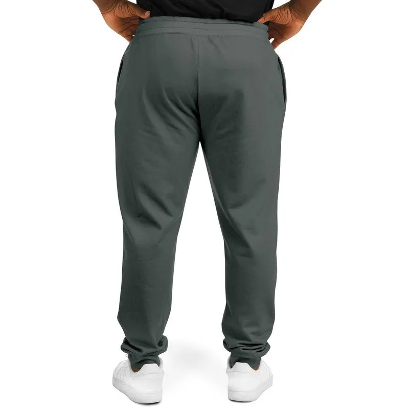 Dark Green Gray Joggers | Unisex | with PLUS sizes | Dark Pale Green Gray | C10M0Y10K80