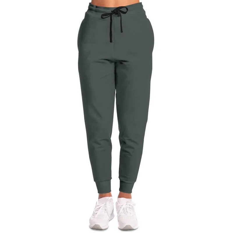 Dark Green Gray Joggers | Unisex | with PLUS sizes | Dark Pale Green Gray | C10M0Y10K80