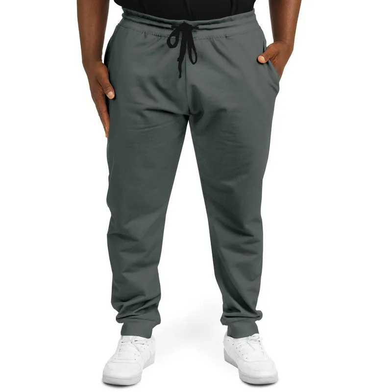 Dark Green Gray Joggers | Unisex | with PLUS sizes | Dark Pale Green Gray | C10M0Y10K80