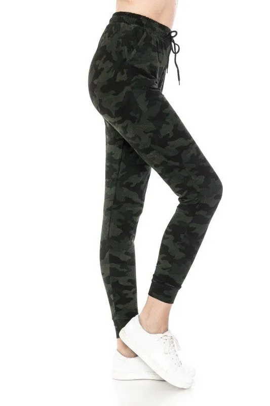 Dark Olive Camo -JOGGER PANTS BUTTERY SOFT - Final Sale