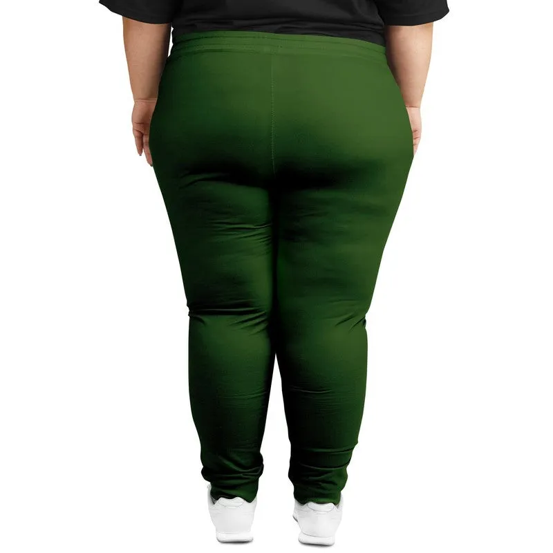 Dark Warm Green Joggers | Unisex | with PLUS sizes | Dark Pure Warm Green | C50M0Y100K80