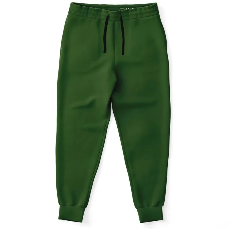 Dark Warm Green Joggers | Unisex | with PLUS sizes | Dark Pure Warm Green | C50M0Y100K80