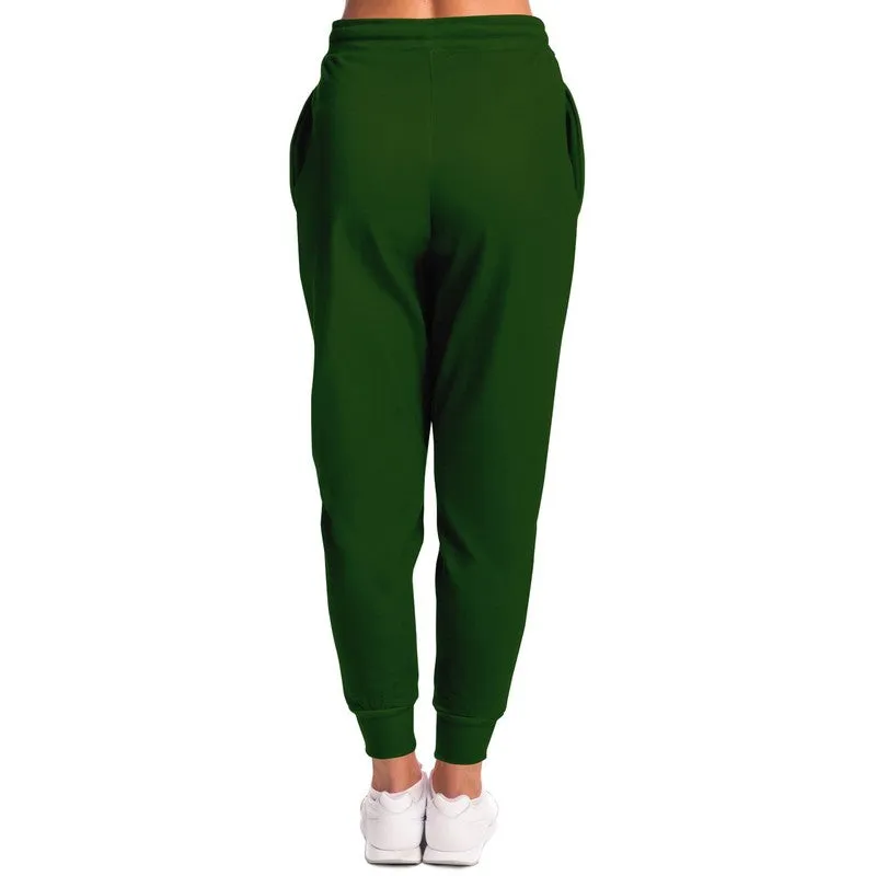 Dark Warm Green Joggers | Unisex | with PLUS sizes | Dark Pure Warm Green | C50M0Y100K80