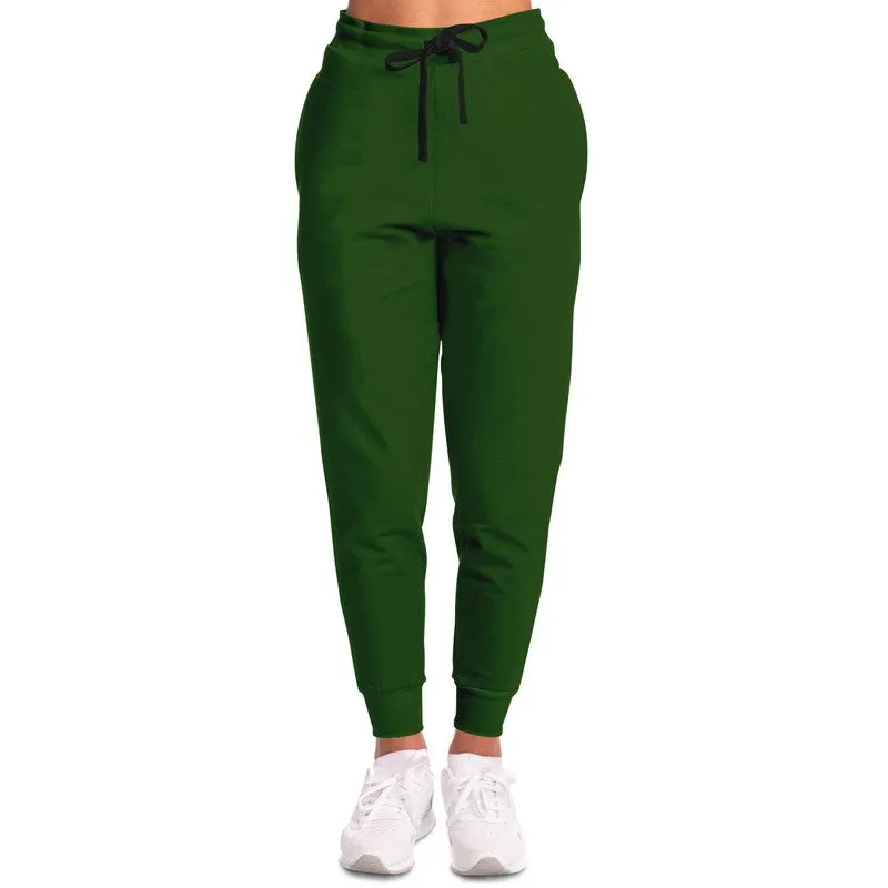 Dark Warm Green Joggers | Unisex | with PLUS sizes | Dark Pure Warm Green | C50M0Y100K80