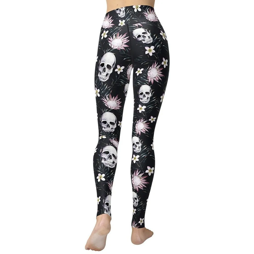 Delicate Skulls Yoga Leggings