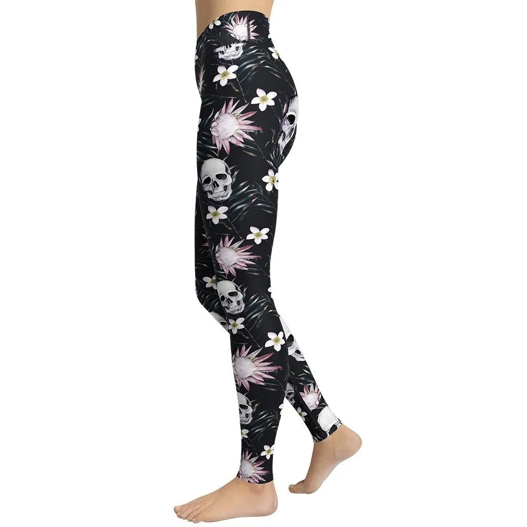 Delicate Skulls Yoga Leggings