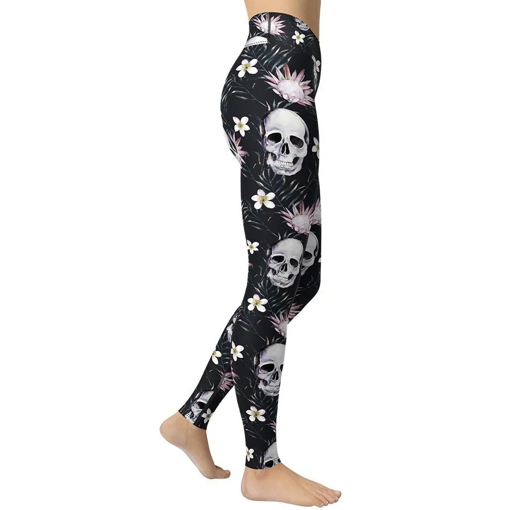 Delicate Skulls Yoga Leggings