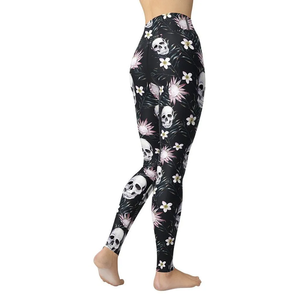 Delicate Skulls Yoga Leggings