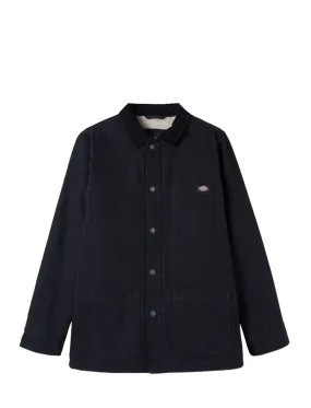 Dickies Duck High Pile Fleece Lined Chore Jacket Stone Washed Black