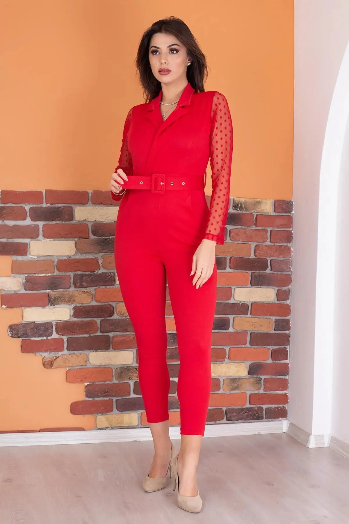 Elegant Belted Waist Jumpsuit