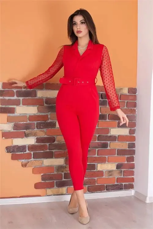 Elegant Belted Waist Jumpsuit