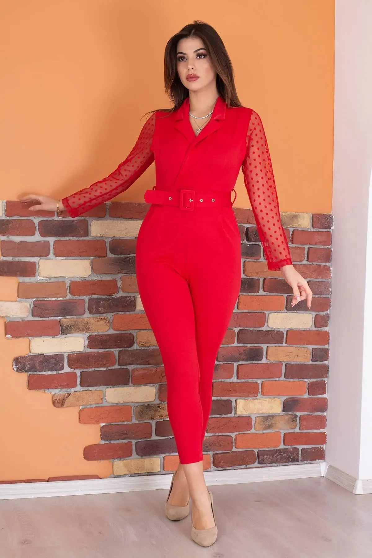 Elegant Belted Waist Jumpsuit