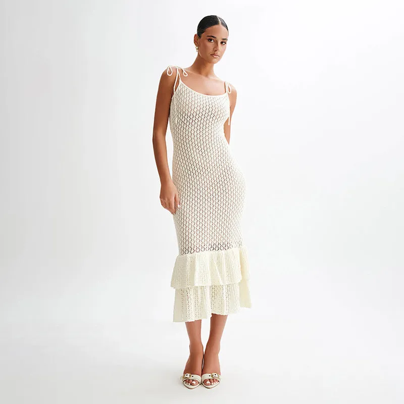 Elegant European & American Sleeveless Knitted Fishtail Dress