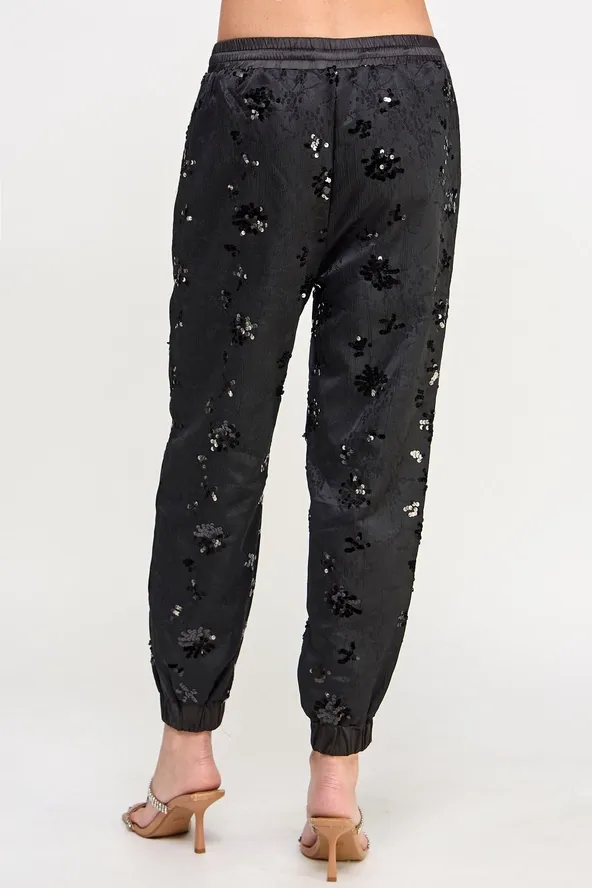 Embroidered Sequins Joggers