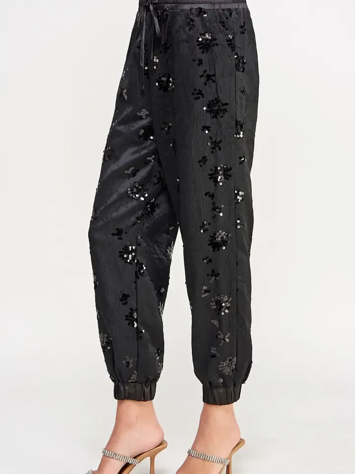 Embroidered Sequins Joggers