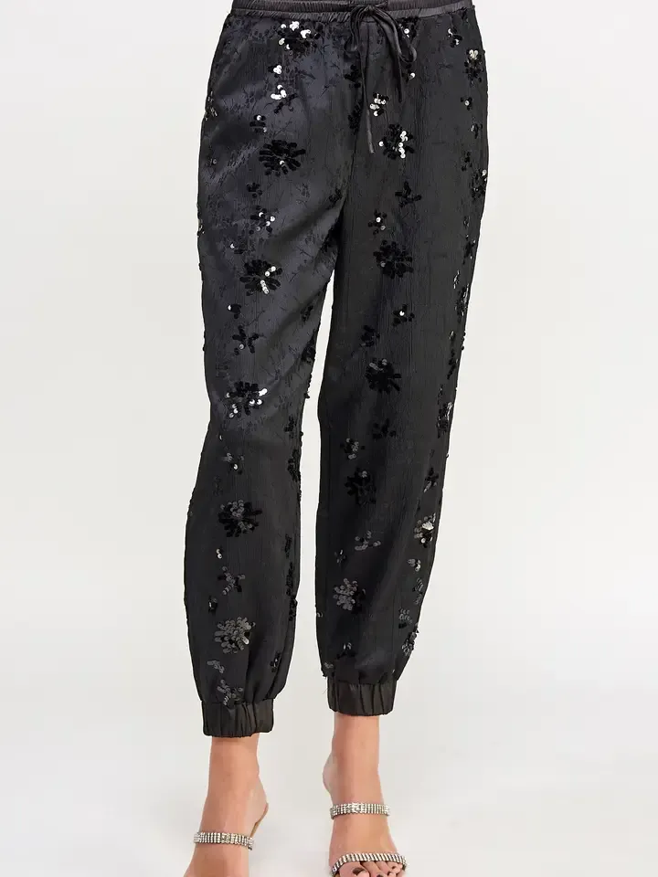 Embroidered Sequins Joggers