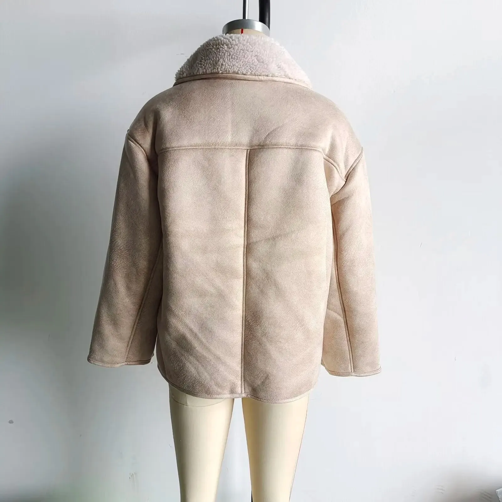 Fall Essential Plush-Collared Winter Jacket